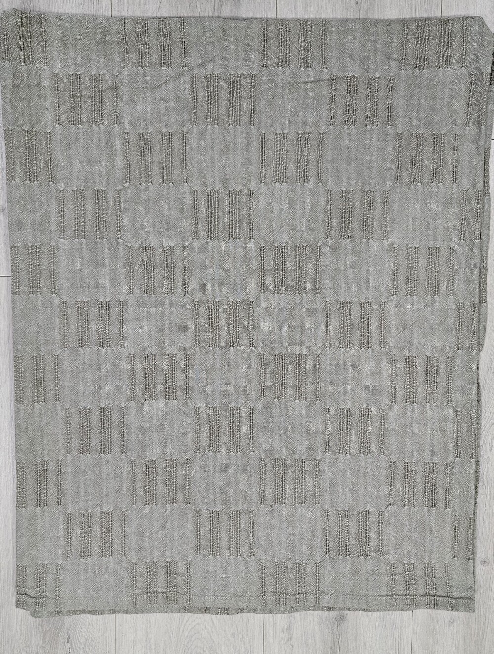 Dansk Matera Sage Grey Stone Thick Cotton Tablecloth Textured Muted MCM 56x92"